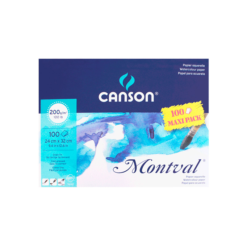 Canson Montval 300g/m² 24cm x 32cm 12 folhas